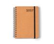 Agenda A5 à anneaux avec couverture en cuir recyclé couleur marron