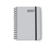 Agenda A5 à anneaux avec couverture en cuir recyclé couleur gris