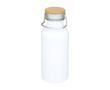 Gourde en acier inoxydable simple paroi avec bouchon en bambou 550 ml couleur blanc