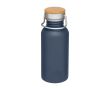 Gourde en acier inoxydable simple paroi avec bouchon en bambou 550 ml couleur cyan