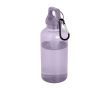 Bouteille en plastique recyclé transparent avec mousqueton 400ml couleur lilas