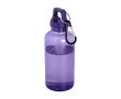 Bouteille en plastique recyclé transparent avec mousqueton 400ml couleur violet