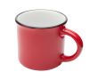 Tasse en céramique vintage avec bord noir 240 ml couleur rouge