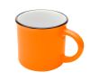 Tasse en céramique vintage avec bord noir 240 ml couleur orange