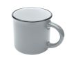 Tasse en céramique vintage avec bord noir 240 ml couleur gris