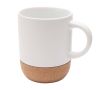 Mug en céramique avec finition mate et base en liège 300 ml couleur blanc
