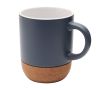 Mug en céramique avec finition mate et base en liège 300 ml couleur bleu pétrole