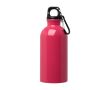 Gourde en acier inoxydable recyclé avec mousqueton 400ml couleur fuchsia