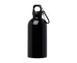 Gourde en acier inoxydable recyclé avec mousqueton 400ml couleur noir