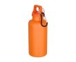 Bouteille en plastique recyclé avec mousqueton et bouchon à vis 400 ml couleur orange