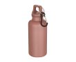Bouteille en plastique recyclé avec mousqueton et bouchon à vis 400 ml couleur rose clair 