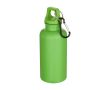 Bouteille en plastique recyclé avec mousqueton et bouchon à vis 400 ml couleur vert fluorescent