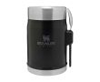 Thermos repas avec couverts et couvercle isolant à valve 400 ml couleur noir mat