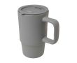 Tasse en céramique avec couvercle en plastique et grande anse 450 ml couleur gris