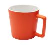 Tasse en céramique avec finition mate et anse carrée 370 ml couleur orange