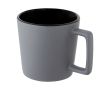 Tasse en céramique avec finition mate et anse carrée 370 ml couleur noir/gris