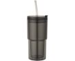 Gobelet double paroi 480 ml avec couvercle rotatif et paille couleur noir