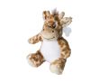 Girafe en peluche avec yeux brodés et étiquette imprimable couleur orange