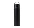 Gourde en acier inoxydable recyclé avec double bouchon 470 ml couleur noir