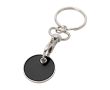 Porte-clés en métal avec jeton pour chariot de différentes couleurs couleur noir