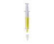 Marqueur fluorescent en plastique en forme de seringue couleur jaune