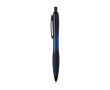 Stylo en plastique recyclé avec détails noirs, encre noire couleur bleu marine