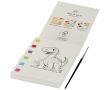 Cahier de coloriage avec palette d’aquarelle et pinceau couleur blanc