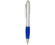 Stylo plastique recyclé à clic grip doux encre noire couleur bleu roi