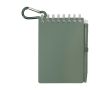 Mini carnet à spirale avec stylo à encre noire couleur vert chiné