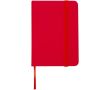 Carnet A7 rigide en cuir synthétique ave célastique, feuilles lignées couleur rouge