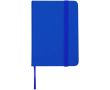 Carnet A7 rigide en cuir synthétique ave célastique, feuilles lignées couleur bleu roi