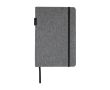 Carnet avec couverture tissu RPET et porte-stylo A5 feuilles lignées couleur gris chiné