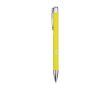Stylo en aluminium recyclé avec finition laquée, encre bleue couleur jaune