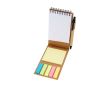Bloc de notes adhésives jaune et multicolore avec stylo couleur naturel