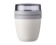 Petite lunch box en plastique avec double compartiment 420 ml Mepal couleur blanc