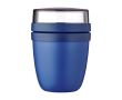 Petite lunch box en plastique avec double compartiment 420 ml Mepal couleur bleu marine