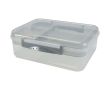 Boîte repas plastique à plusieurs compartiments 1,45 L couleur gris clair