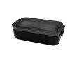 Lunch box en plastique avec couverts assortis et grand compartiment couleur noir
