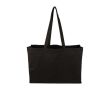 Sac de courses en coton Oeko-Tex® avec soufflet 280 g/m2 couleur noir