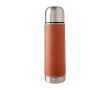 Thermos en acier inoxydable avec housse amovible en cuir 400ml couleur marron