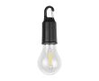 Lampe rechargeable en forme d'ampoule avec clip pour transport couleur noir