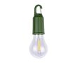Lampe rechargeable en forme d'ampoule avec clip pour transport couleur vert