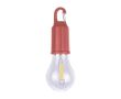 Lampe rechargeable en forme d'ampoule avec clip pour transport couleur rouge désaturé