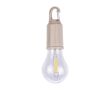 Lampe rechargeable en forme d'ampoule avec clip pour transport couleur beige