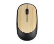 Souris d'ordinateur sans fil noire avec détails en bambou couleur noir