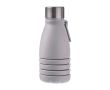 Bouteille pliable en silicone avec bouchon acier et mousqueton 550ml couleur gris