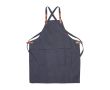 Tablier en polyester et coton avec 2 poches avant couleur bleu
