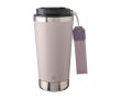 Gobelet thermique acier inoxydable sangle et couvercle noir, 500 ml couleur rose pastel