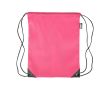 Sac à dos à cordes polyester avec coins et cordes noirs couleur rose