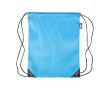 Sac à dos à cordes polyester avec coins et cordes noirs couleur bleu ciel